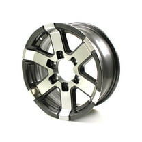 15X6 6-Lug on 5.5" Aluminum Series 07 Trailer Wheel - Gray Accent - 756655G
