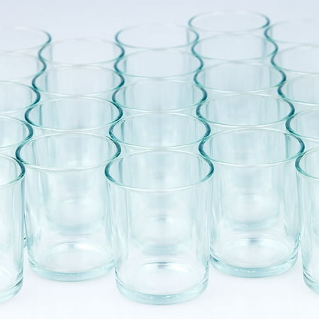 Clear Square Glass Holder - Fantado Votive Tea Light Glass Candle Holders - Clear (2.5 Inches) (24 Pack) by PaperLanternStore