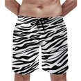 thumbnail image 1 of Tiger Print Board Shorts Males Fur Animal Stripes Board Short Quality Elastic Waist Swimming Trunks Large Size, 1 of 5