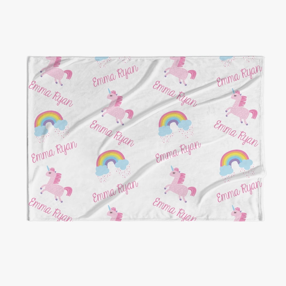 personalized unicorn baby blanket