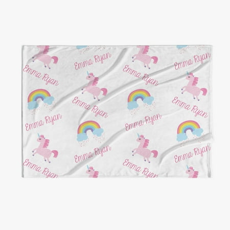 Rainbow Unicorn Baby Blanket Personalized w/ Name