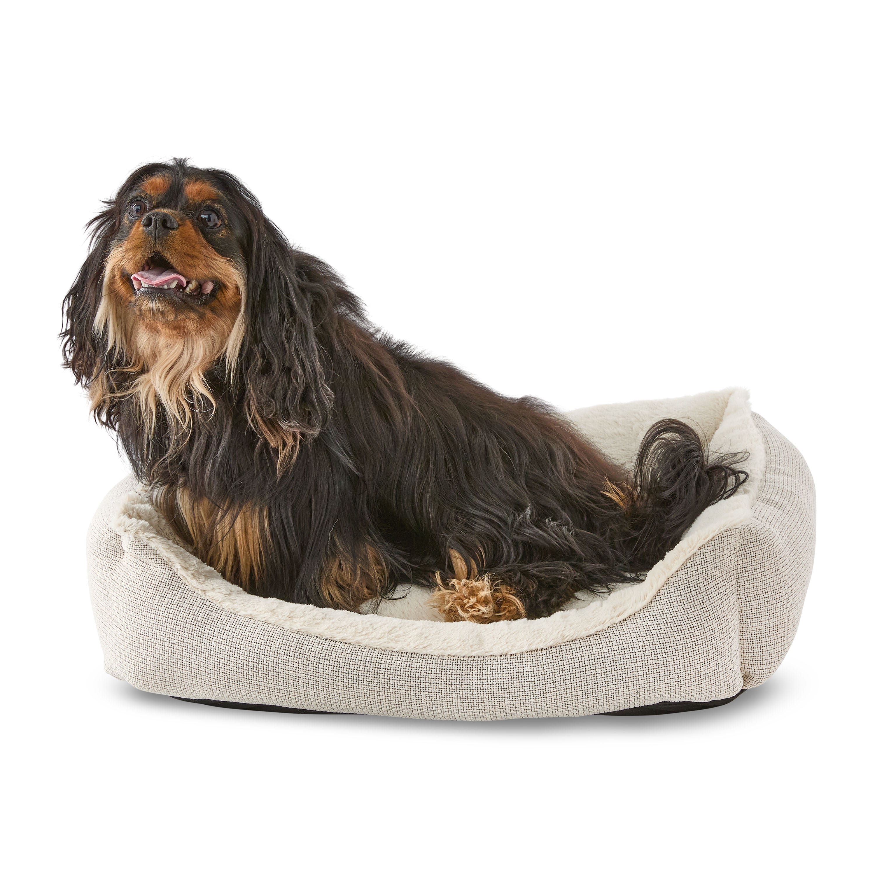 Vibrant Life Medium Luxe Cuddler Pet Bed, Cream, 27" x 21"