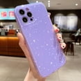 thumbnail image 3 of Cute Glitter Phone Case for iPhone 12 Pro Max 6.7 inch, Sparkly Bling Silicone Slim Bumper Shockproof Protective Cover for Women Girls (Purple), 3 of 13
