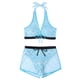 thumbnail image 3 of Gibobby Conjunto de Bikini Sexy mujer encaje empalme Halter Bikini conjunto Push Up sujetador acolchado traje de baño traje de baño(Azul claro,G), 3 of 5