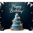 thumbnail image 4 of Decorative Design Happy Birthday Banner Elegant Cake Colorful Balloons Princess Crown for Birthday Party Celebration Event, 4 of 8