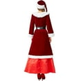thumbnail image 4 of xiaxaixu Costumes de Noël Robe Reine pour Femmes, Patchwork en Peluche Manches Longues Col Carré Robe Mrs Claus Tenues, 4 of 6