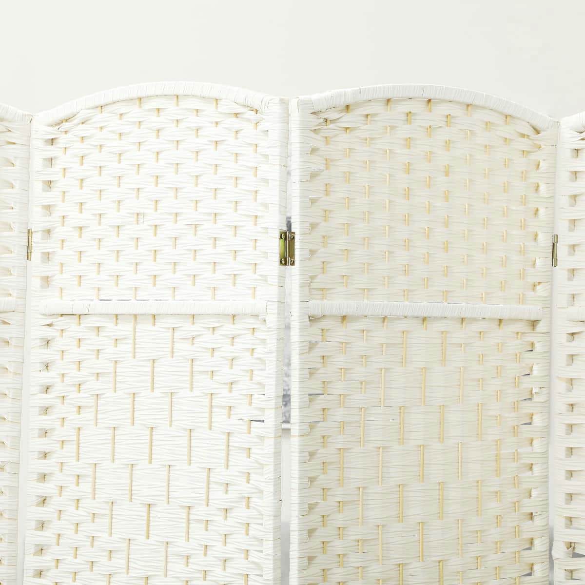 Yardi Yarda 6 Panel 6' Tall Privacy Screen, Folding Room Divider Screen, Freestanding Wood Partition for Indoor, White