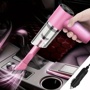 Nettoyant à vide de voiture portatif Suction puissante, Xinsrenus Aspirateur portatif de filtre à poussière pliable, 3100mAh 60W Câblé 12V Lighter Plug Filtre lavable pour le coffre de siège intérieur de voiture