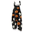 thumbnail image 4 of Women’s Halloween Pumpkin Print Jumpsuits, Loose‑Fit Lightweight Casual Overalls Rompers, 4 of 4