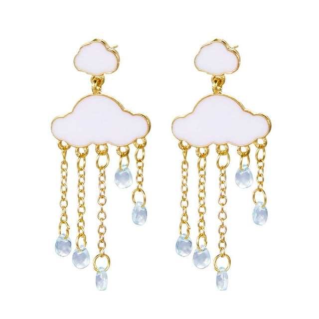 Elegant Cloud Shaped Dangle Earrings with Sparkling Rhinestone for a Feminine Style