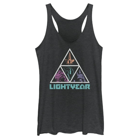Women's Lightyear Triangle Logo Racerback Tank Top Black Heather Medium