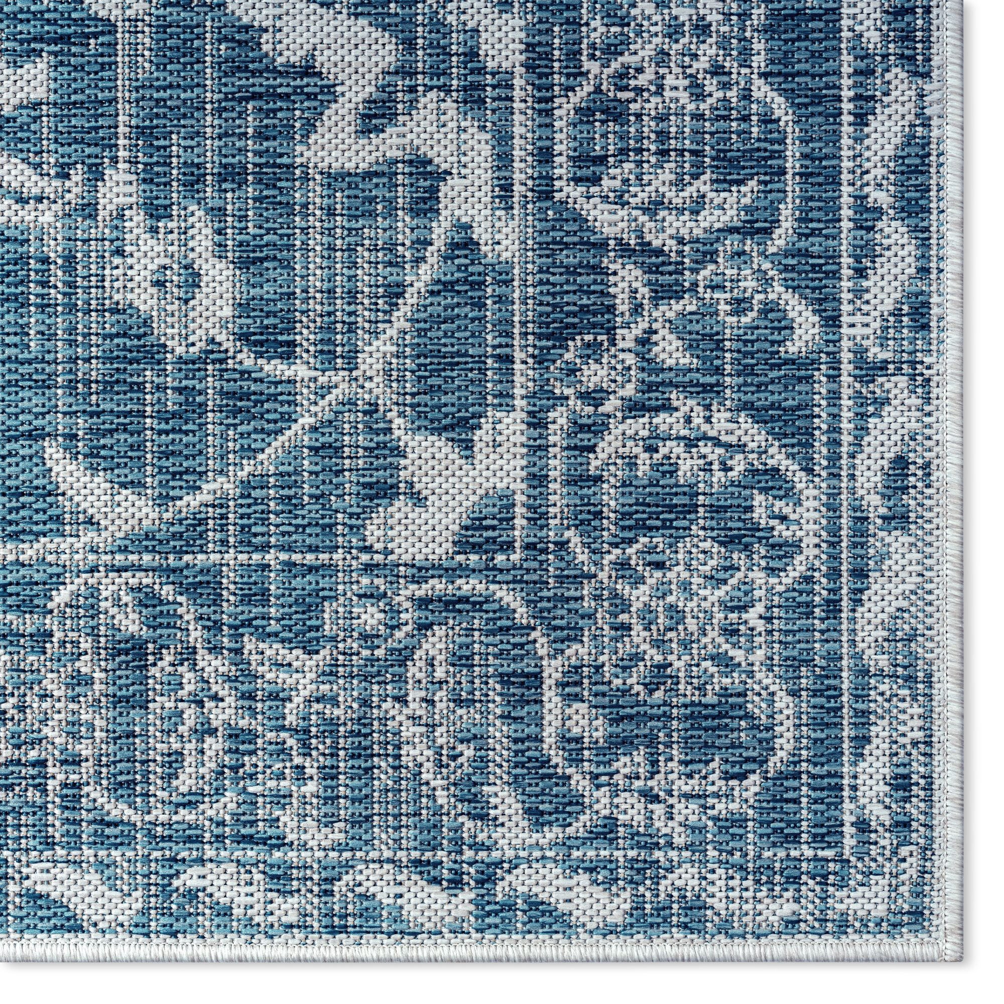 Nicole Miller New York Patio Country Ayala Botanical Floral Indoor/Outdoor Area Rug, Aqua/Ivory , 7'9"x10'2"