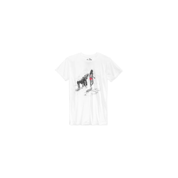 Social Republic - Camiseta gráfica para hombre en la playa, color blanco, talla mediana