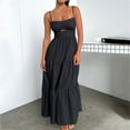 thumbnail image 2 of Ecqkame Maxi Dresses for Women 2024 Sleeveless Solid Color Flowy Beach Vacation Casual Dresses for Women Black L on Clearance, 2 of 7