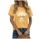 thumbnail image 1 of Camiseta de Manga Corta de Verano para Mujeres con Estampado Floral de Moda con Cuello Redondo Y Mangas Cortas, Camisetas de Manga Corta de Mujer, 1 of 6