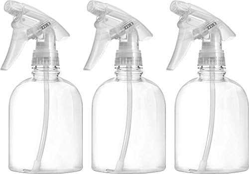 BAR5F Empty Plastic Spray Bottles 16 Ounce Adjustable Head Sprayer from Fine to Stream Pack of 1 Clear H2O 