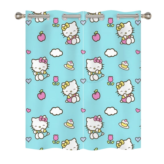 Hello kitty Blackout Curtains for Boys Girls Home Decor, Cartoon Fun Insulation Curtains, Bedroom Living Room Blackout Curtains 140x160cm