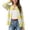 Yellow, variant on JIAYUE Women Crew Neck Cardigan Button‑Front Color Block Striped Knit Sweater Long Sleeve Stylish Tops for Outdoor Wear