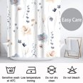 thumbnail image 6 of Watercolor Floral Shower Curtain Sets,Blue Beige Flowers Bathroom Curtains,Modern Minimalist White Bath Curtain, Waterproof Fabric with 12 Hooks 72x72 Inches, 6 of 6