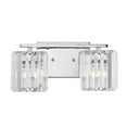 thumbnail image 3 of JONATHAN Y Coco Prism Vintage 13.5" 2-Light Metal/Glass Classic Glam LED Vanity Light, Chrome, 3 of 8