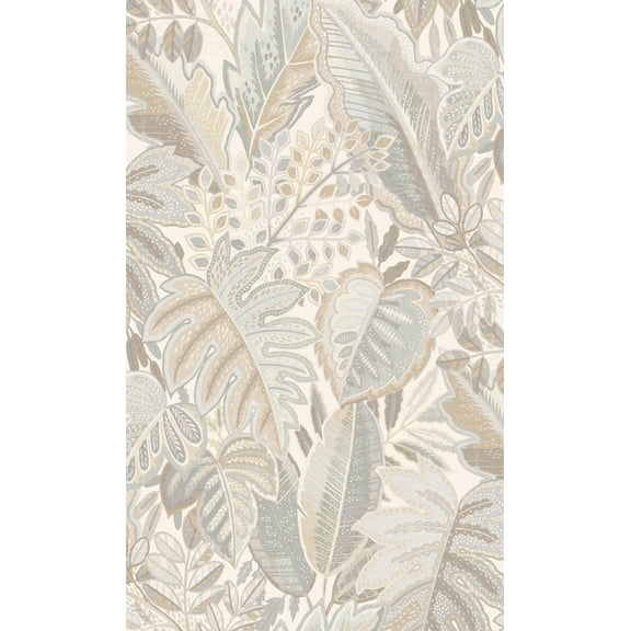 White Furry Leaves Tropical Wallpaper