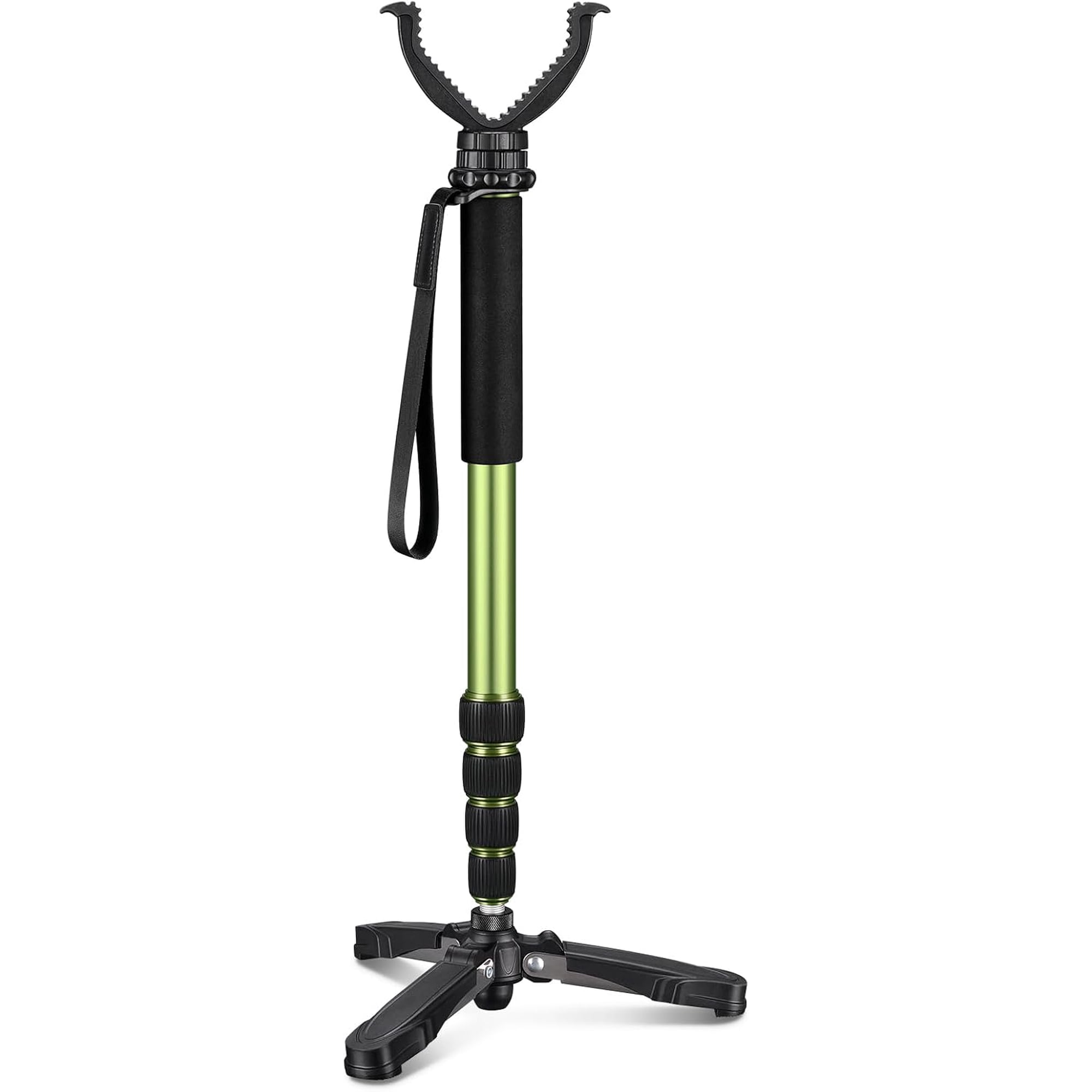 SharpOptics Hunting Monopod Stick Tripod Crossbow Rest, 20.5-66.1" Adjustable Lightweight Tripod, Green