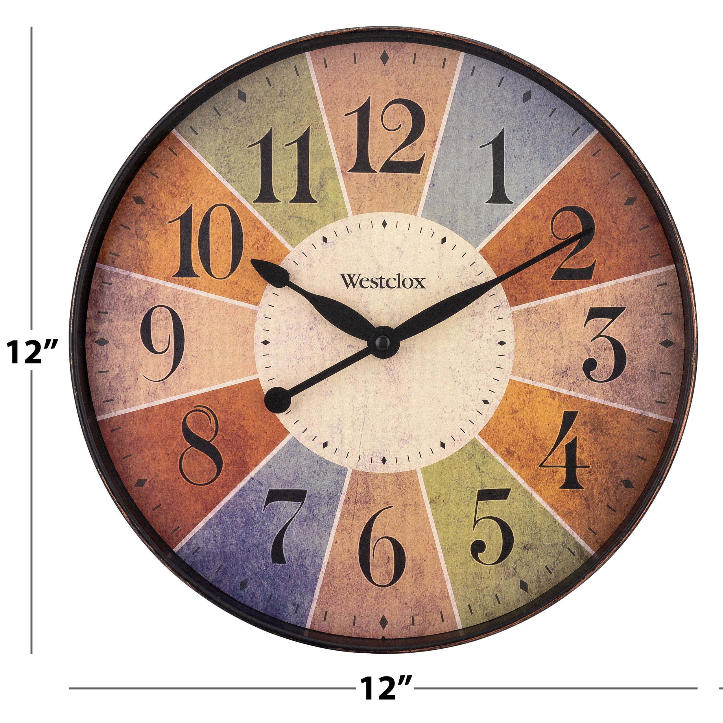 32897 12" MULTICOLOR DIAL WALL CLOCK
