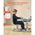 thumbnail image 4 of VEVOR Ensemble Chaise et Bureau pour Enfants Lampe de Table Hauteur Réglable & Bureau Incliné Gris, 4 of 9