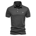thumbnail image 1 of EQWLJWE Chemise d'Été pour Hommes T-shirt à Manches Courtes pour Hommes Uni Mode Broderie Col Rond Ajusté Chemise de Base Haut/chemise Blouses Manches Courtes Hauts pour Homme, 1 of 3