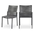 thumbnail image 1 of Meridian Furniture Maldives Grey Rope Fabric Outdoor Patio Dining Side Chair, 1 of 11
