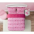 thumbnail image 2 of Checkerboard Hearts Hot Pink 2-Piece Ultra Soft Microfiber Comforter Set - Twin, 2 of 7