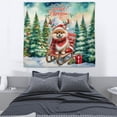 thumbnail image 3 of Merry Christmas Santa Reindeer Antlers Pomeranian Sleigh Xmas Winter Holiday Tapestry Pom Dog Lover Gifts Wall Hanging Backdrop Home Decor - 00023, 3 of 5