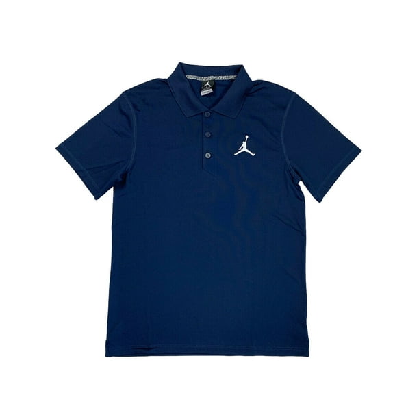 Nike Air Jordan Mens Dri-Fit Team Golf Polo Shirt Black/Navy/White ...