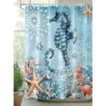 thumbnail image 2 of Shower Curtain, Seahorse Coral Starfish Ocean Coastal Washable Shower Curtain with Hooks Bath Decor Fabric Shower Curtains for Bathroom, Hotel, Stalls, Bathtubs, 48x72 Inch, 2 of 6