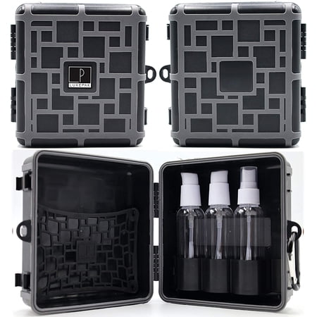 LuxePak Pro - Durable  Hard-Shelled Travel Toiletry Case Makeup Organizers Waterproof Cosmetic Bag Bathroom Shower Storage Bag Dopp Kit for Men Women - Charcoal Gray