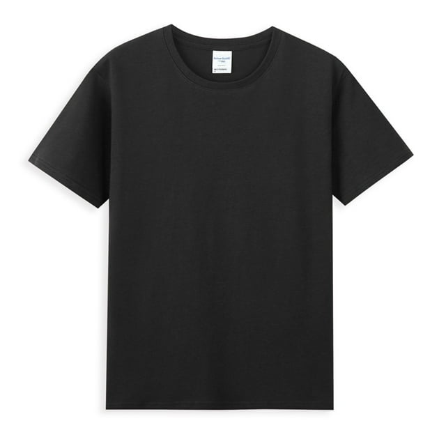 T-Shirt à Manches Courtes pour Homme à Col Ras du Cou en Coton Biologique 100 % - Noir