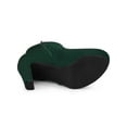 thumbnail image 5 of BLISSFUL STEP Women's Round Toe Side Zipper Block High Heel Ankle Boots Green 6, 5 of 8