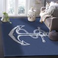 thumbnail image 5 of Area Rugs 4x6 Ft Coastal Anchor Nautical Knot Navy Blue Minimalist Non-Slip Washable Rug Indoor Rug Floor Mats Non Shedding Carpet for Living Room Bedroom Dining Room Home Decor, 5 of 8