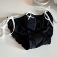 thumbnail image 6 of Lolitas Bows Ruffle Underwear Women's Low Waist Side Tie Panties Soft Breathable Bikinis Panties Ice Silk Underpants, 6 of 9