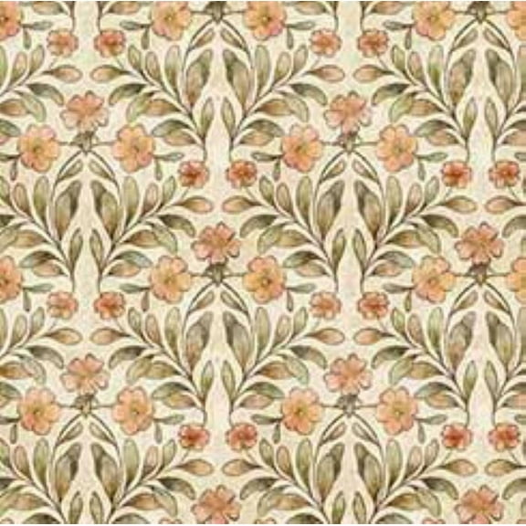 Cotton Tails - Cream Floral - 30083-E- Qt Fabric