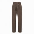 thumbnail image 6 of Ccpelsie Men's Slim Fit Straight Leg Sweatpants with Drawstring Casual Pants Lightweight Spring Summer Lounge Joggers(Brown,L), 6 of 7