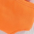 thumbnail image 4 of MEZZALL Baby Girls Spaghetti Solid Color Crop Tops Short Clothes Outfits Set Stylish Dailywear, Orange, 18-24 Months, 4 of 7