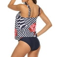 thumbnail image 4 of Mchoice Women's Plus Size Tankini Swimsuit Two Piece Tummy Control Bathing Suit Top Printed Swimwear with Bottom on Clearance, 4 of 7