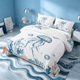 thumbnail image 3 of Erosebridal Coastal Jellyfish Twin Quilt Set, Ocean Wildlife Twin Coverlet Set, Reversible 2 Pieces, 1 Bedspread and 1 Pillowcase, 3 of 7