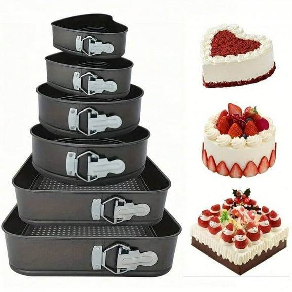 6PCS Springform Pan Round Non Stick Cheesecake Pan Durable Cake Baking Pans With Removable Bottom Cake Molds For Baking