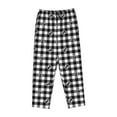 thumbnail image 4 of Naloa Black Tartan Plaid Print Women’s Ultra-Soft Comfy Pajama Lounge Pants with Pockets & Drawstring, 4 of 8