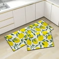 thumbnail image 3 of Yellow Lemon Kitchen Rugs and Mats Set 2 Pcs Lemons and Leaves Themed Anti Fatigue Waterproof Floor Mat Comfort Standing Runner Mat for Kitchen, Sink, Laundry (17.3" x28" + 17.3" x 47" Thick 0.4" ), 3 of 6