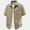 A_ Khaki, variant on Men's Dual Chest Pocket Utility Shirt, Casual Workwear Style Short Sleeve Button-Down Beige M