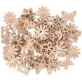 thumbnail image 1 of 50 adornos de madera con forma de flor, mariposa, pájaro, recortes de madera, manualidades DIY, 1 of 7