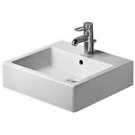 Duravit 454500000 Vero Wall Mount Bathroom Sink with Overflow and 1 Tap Platform - White